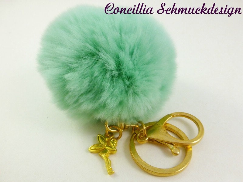 Taschenanhänger Puschel Mint Mit Elfe Taschenanhänger Puschel Mint Mit Elfe von concilliadesign