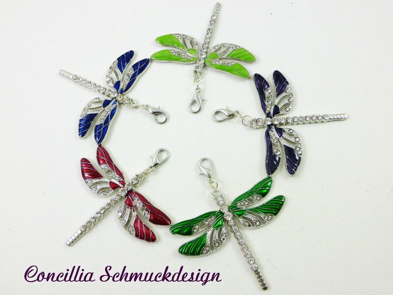 Wechselanhänger Glitzerlibelle Mit Karabiner von concilliadesign
