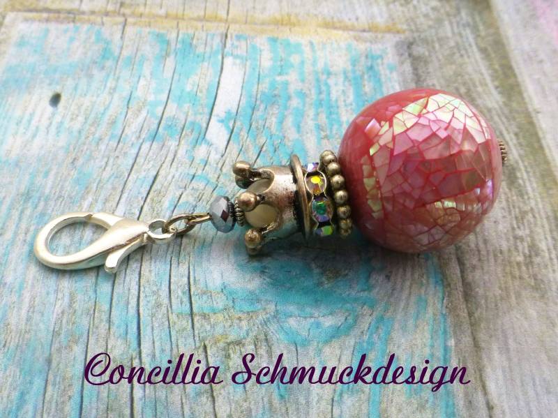Wechselanhänger Perlmutt Rosa Mit Krone von concilliadesign