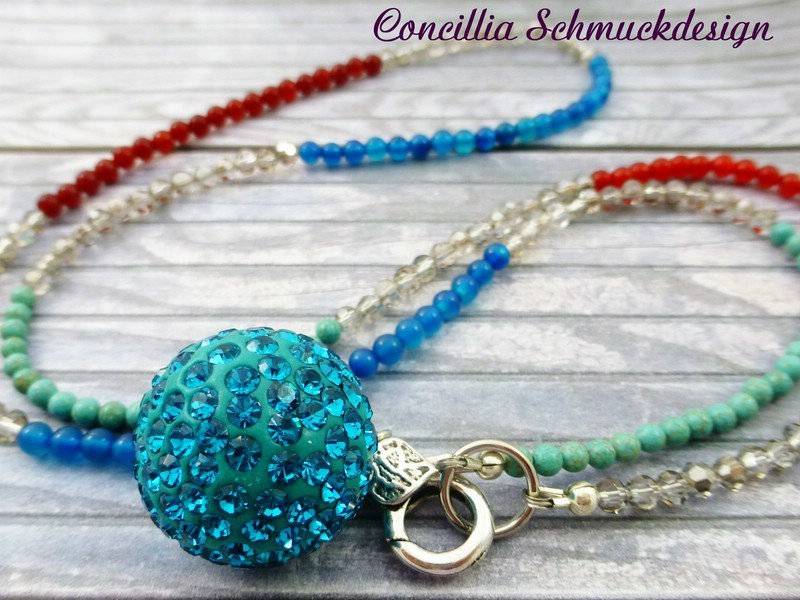 Wechselkette Türkis Rot Silber von concilliadesign