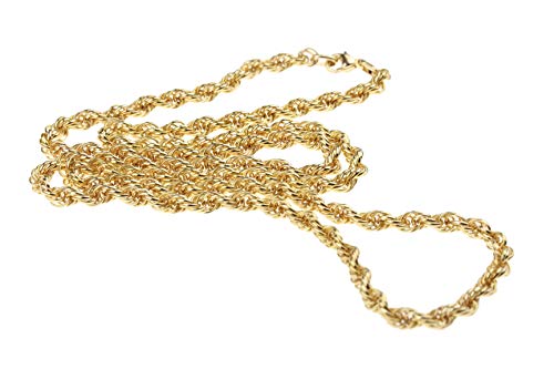 constanze-creation c-c Damen Silber Kette Kordelkette - Sterling Silber vergoldet - 80cm Länge von constanze-creation