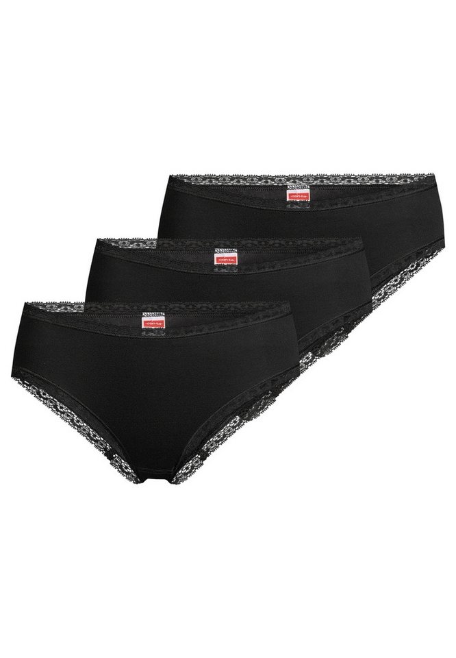 conta Hüftslip 3er Pack Modal (Spar-Set, 3-St) Hüftslip - Blickdicht - Hochwertige Spitzenverzierung von conta