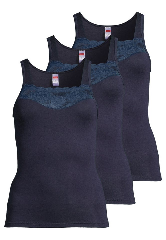 conta Unterhemd 3er Pack Modal (Spar-Set, 3-St) Unterhemd / Top - Blickdicht - Hochwertige Spitzenverzierung von conta