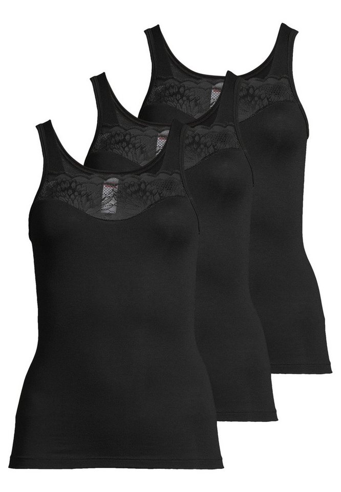 conta Unterhemd 3er Pack Modal (Spar-Set, 3-St) Unterhemd / Top - Blickdicht - Hochwertige Spitzenverzierung von conta