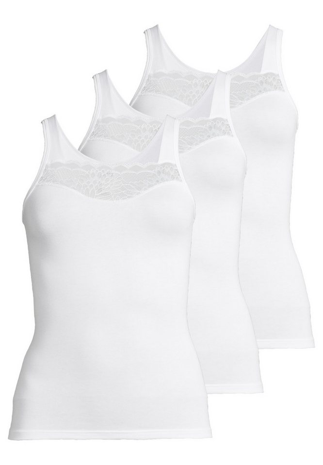 conta Unterhemd 3er Pack Modal (Spar-Set, 3-St) Unterhemd / Top - Blickdicht - Hochwertige Spitzenverzierung von conta