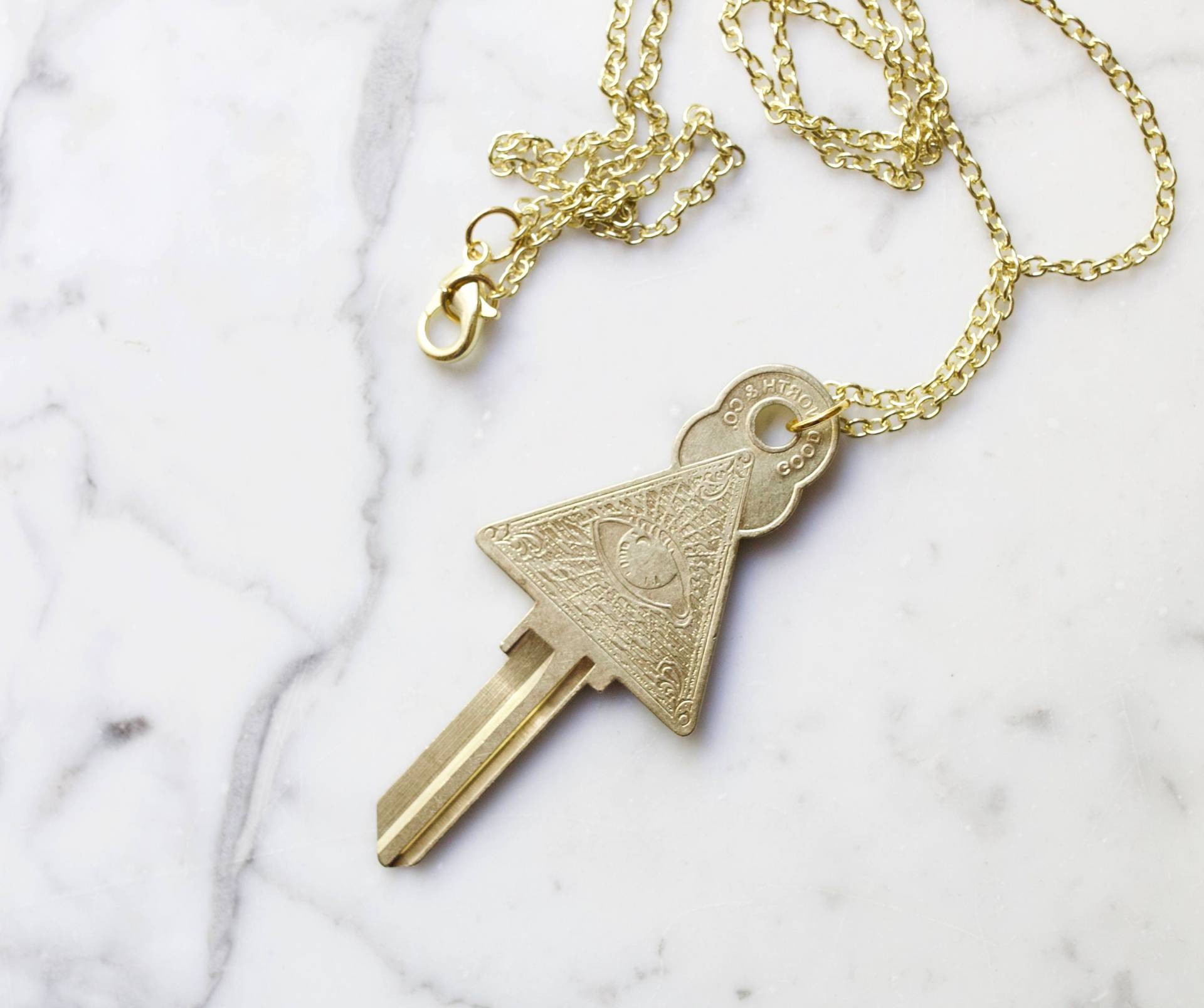 All Seeing Eye Schlüssel Rohling Halskette | Personalisierter Einweihungsgeschenk von contrary