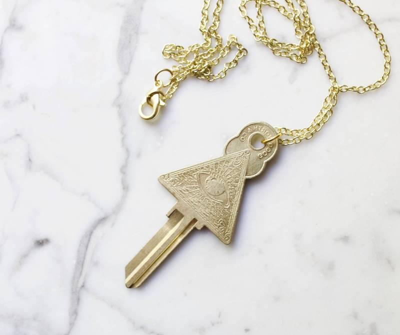 All Seeing Eye Schlüssel Rohling Halskette | Personalisierter Einweihungsgeschenk von contrary