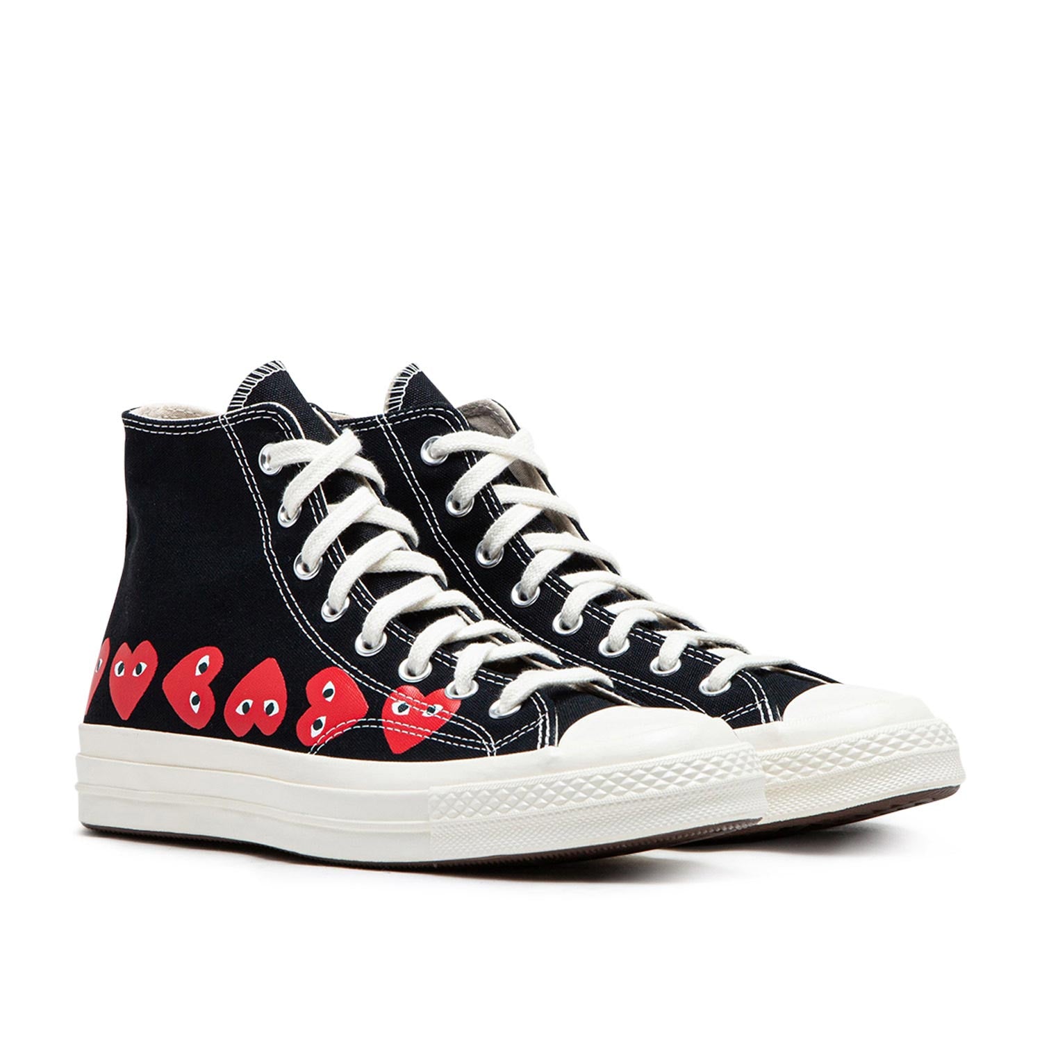 comme des garçons play x converse multi heart chuck taylor all star 70 high (black) von converse