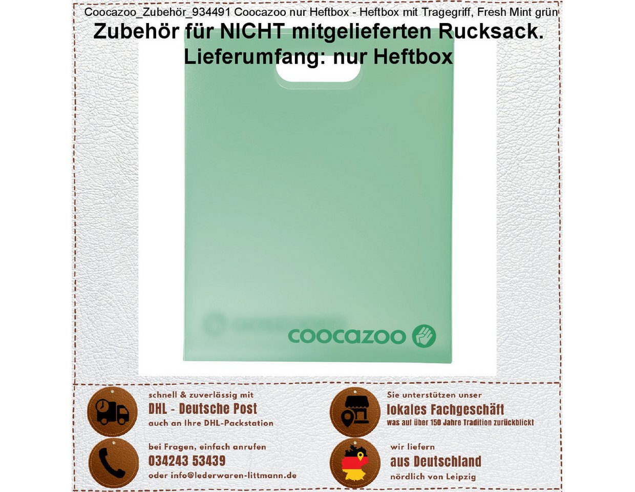 coocazoo Schulranzen Coocazoo Heftbox mit Tragegriff, Fresh Mint grün coocazoo Schulranzen Coocazoo Heftbox mit Tragegriff, Fresh Mint grün von coocazoo