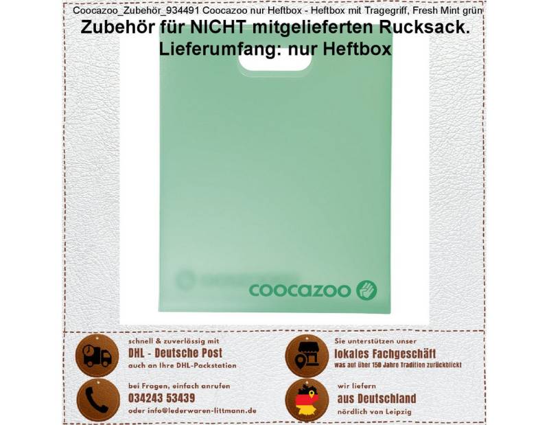 coocazoo Schulranzen Coocazoo Heftbox mit Tragegriff, Fresh Mint grün von coocazoo