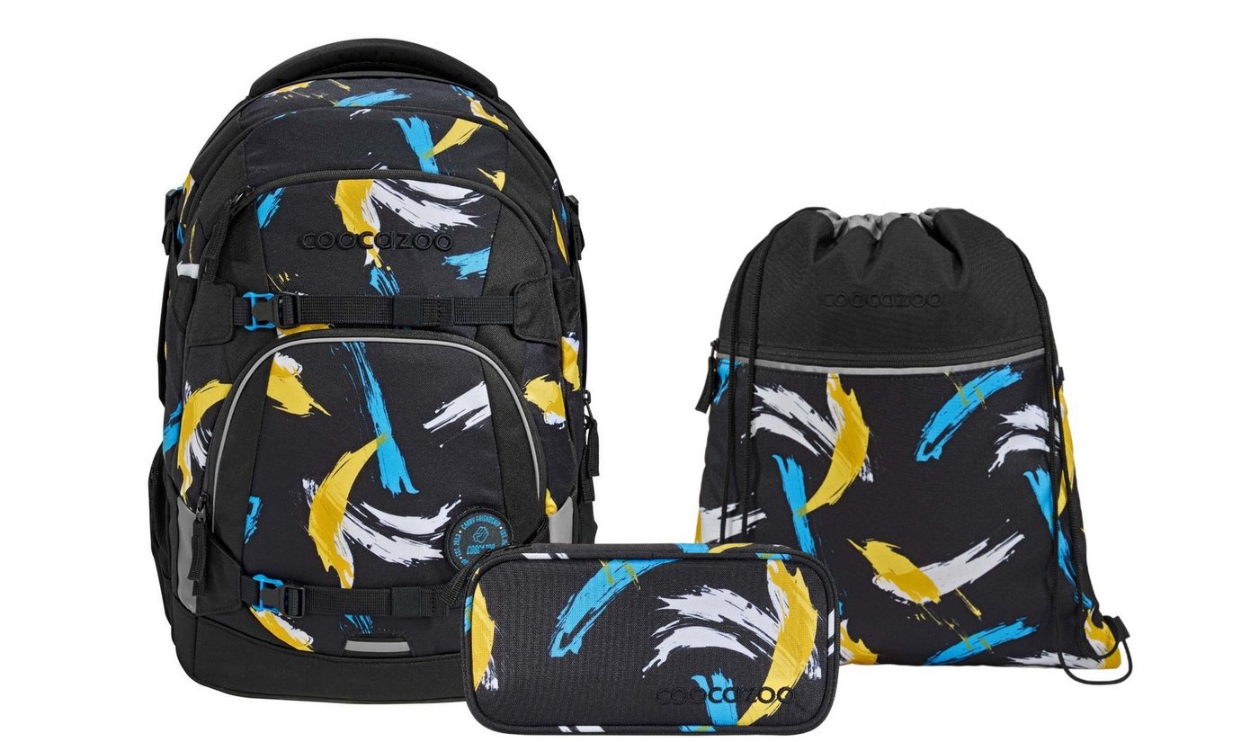 coocazoo Schulranzen Schulrucksack MATE Crazy Artnight 3-teilig (3-teilig), ergonomisch, Körpergröße: 135 - 180 cm, Easy-Grow-System von coocazoo