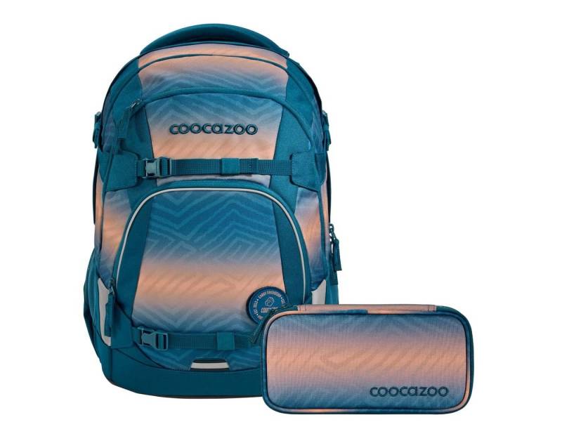 coocazoo Schulranzen Schulrucksack MATE Pacific Tribes 2-teilig (2-teilig), ergonomisch, Körpergröße: 135 - 180 cm, Easy-Grow-System von coocazoo