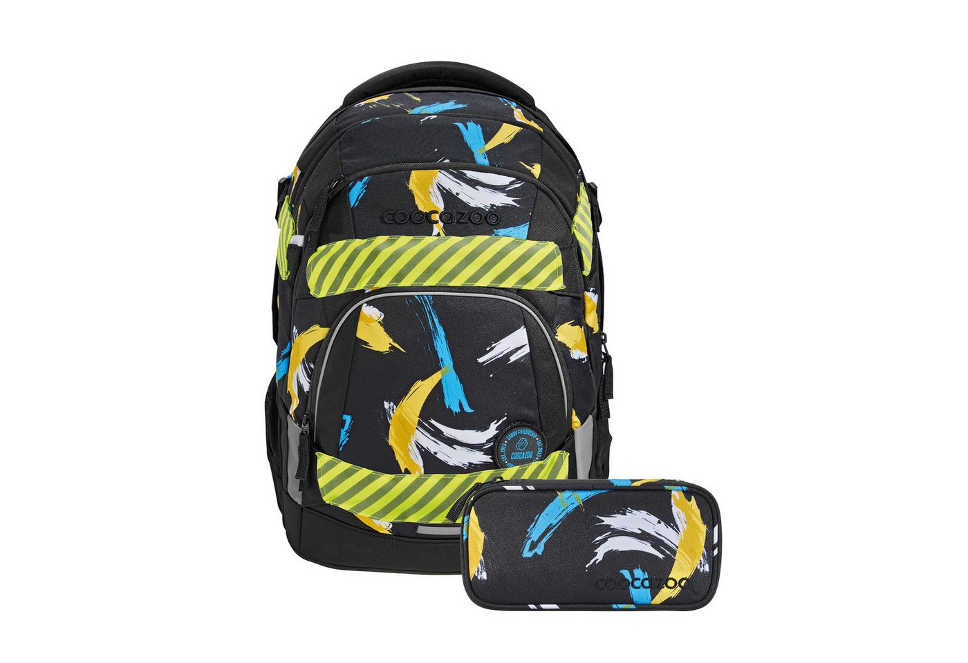 coocazoo Schulranzen Schulrucksack-Set MATE, Mäppchen Neon Pull-Over (3-tlg) von coocazoo