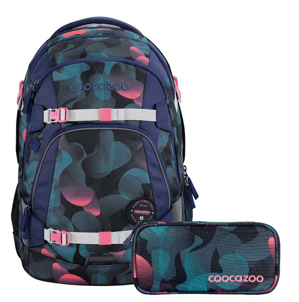 coocazoo Schulranzen Schulrucksack-Set MATE Cloudy Peach 2-teilig (Rucksack, Mäppchen), ergonomisch, reflektiert, Körpergröße: 135 - 180 cm von coocazoo