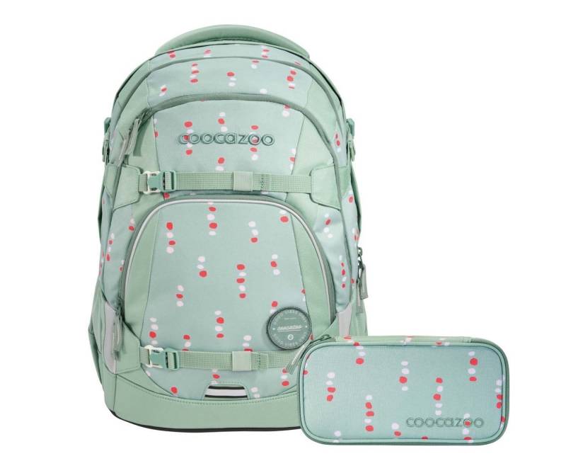 coocazoo Schulranzen Schulrucksack-Set MATE Dancing Dots 2-teilig (2-teilig), ergonomisch, Körpergröße: 135 - 180 cm, Easy-Grow-System von coocazoo