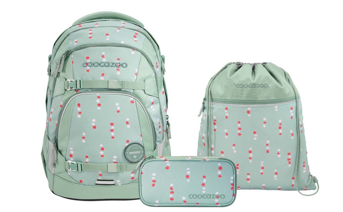 coocazoo Schulranzen Schulrucksack-Set MATE Dancing Dots 3-teilig (3-teilig), ergonomisch, Körpergröße: 135 - 180 cm, Easy-Grow-System von coocazoo