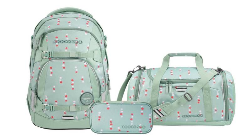 coocazoo Schulranzen Schulrucksack-Set MATE Dancing Dots 3-teilig (3-teilig), ergonomisch, Körpergröße: 135 - 180 cm, Easy-Grow-System von coocazoo