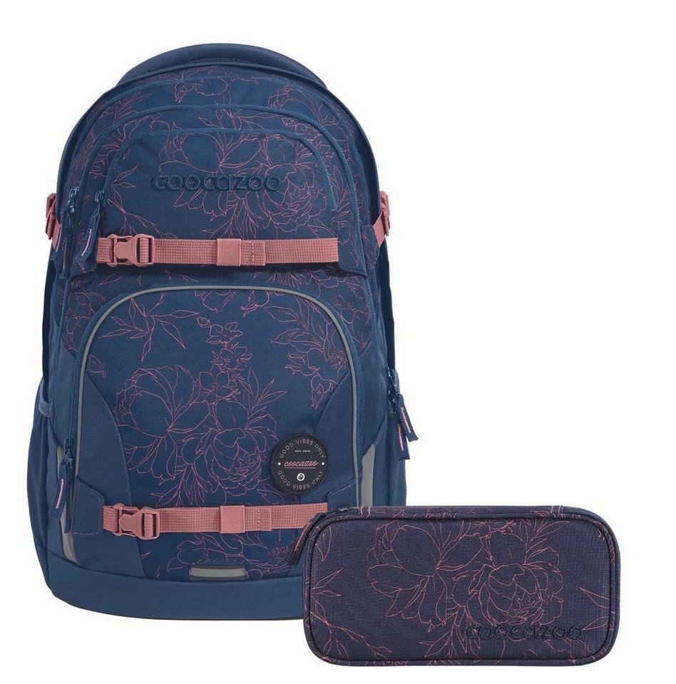 coocazoo Schulranzen Schulrucksack-Set PORTER Sweet Rose 2-teilig (2-teilig), ergonomisch, Körpergröße: 135 - 180 cm, reflektiert von coocazoo