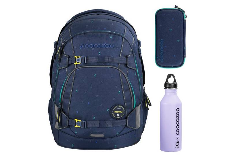 coocazoo Schulrucksack Mate Schulrucksack Set Rucksack mit Mäppchen und Trinkflasche, Mit Edelstahl-Trinkfalsche und Schlampermäppchen von coocazoo