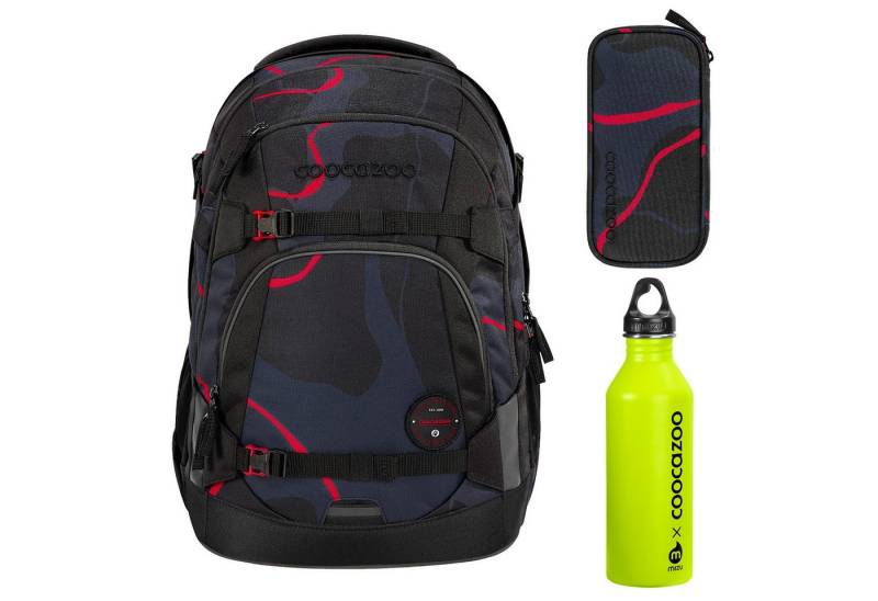 coocazoo Schulrucksack Mate Schulrucksack Set Rucksack mit Mäppchen und Trinkflasche, Mit Edelstahl-Trinkfalsche und Schlampermäppchen von coocazoo