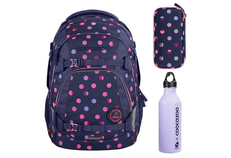 coocazoo Schulrucksack Mate Schulrucksack Set Rucksack mit Mäppchen und Trinkflasche, Mit Edelstahl-Trinkfalsche und Schlampermäppchen von coocazoo