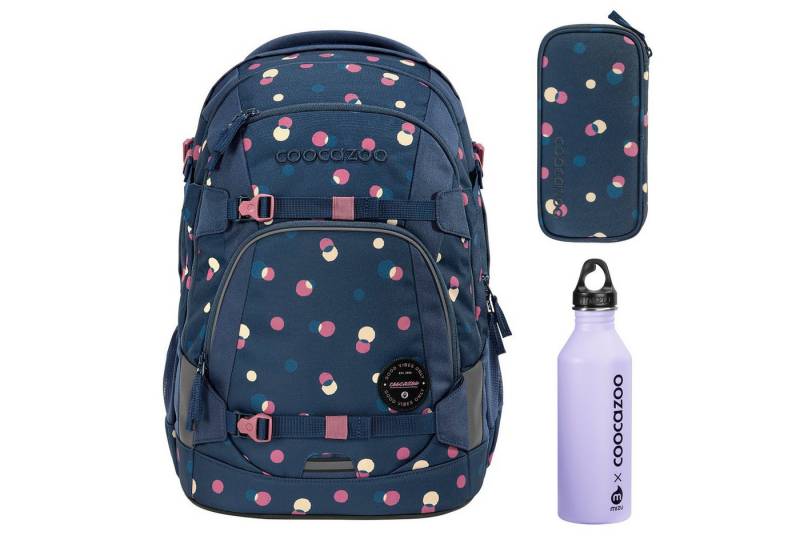 coocazoo Schulrucksack Mate Schulrucksack Set Rucksack mit Mäppchen und Trinkflasche, Mit Edelstahl-Trinkfalsche und Schlampermäppchen von coocazoo