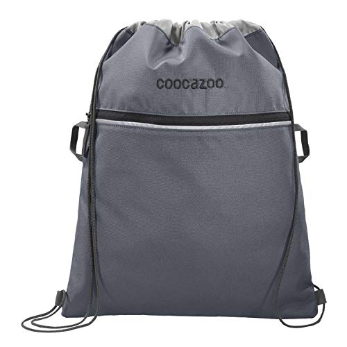 Coocazoo Sportbeutel RocketPocket „Shadowman“, grau, mit Reißverschlussfach und Kordelzug, reflektierende Elemente, ab der 5. Klasse, 10 Liter von Coocazoo