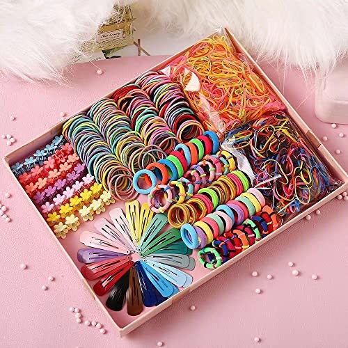 2024 New Colorful Cute Hair Ties Hair Clips Hairband Sets,Soft Scrunchies Hair Ties,Elastic Hair Bands Small Rubber Bands,Elastic Ponytail Holders for Girls Kids Women (BLACK) von cookx