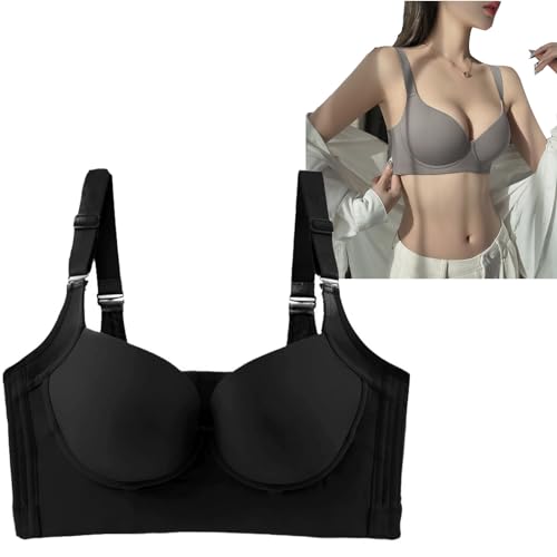 Shecurve Strapless Bra,Shecurve Back Smoothing Bra,She Curve Strapless Push Up Bra,Shecurve Full Support Non-Slip Convertible Bandeau Bra (40,Black) von cookx