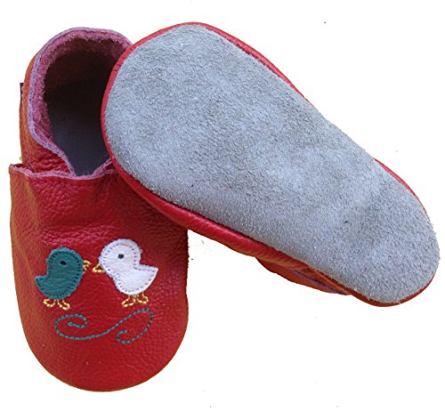 coolMYP©chromfreie Krabbelschuhe, Baby Schuhe, Lederschuhe ohne Chrom, Lernlaufschuhe (XL, rot-Hunh) von coolMYP