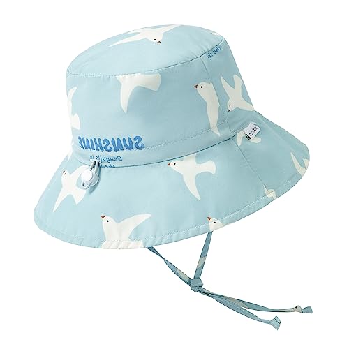 coolable Kinder Sonnenhut - Verstellbarer und Faltbarer Sommer-Sonnenhut mit breiter Krempe, UPF 50+ UV-Schutz für Babys und Kleinkinder - Möwe 1-2 Jahre von coolable