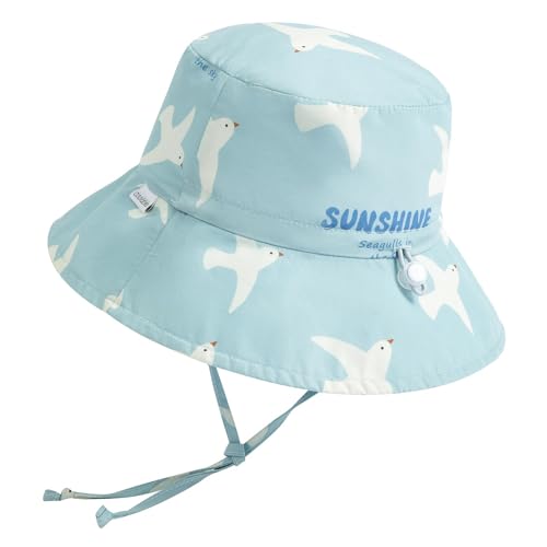 coolable Kinder Sonnenhut - Verstellbarer und Faltbarer Sommer-Sonnenhut mit breiter Krempe, UPF 50+ UV-Schutz für Babys und Kleinkinder - Möwe 4-6 Jahre von coolable