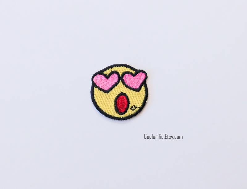 Herz Augen Emoji Patch Aufklebe Applikation, Diy Handwerk | 3.5 Inches von coolarific