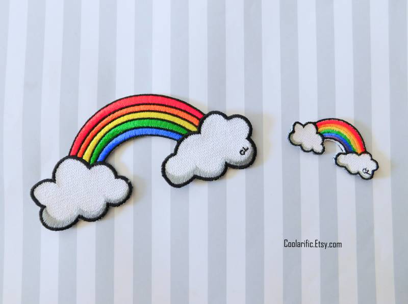 Rainbow Cloud Embroidery Patch Aufnäher Zum Aufnähen von coolarific