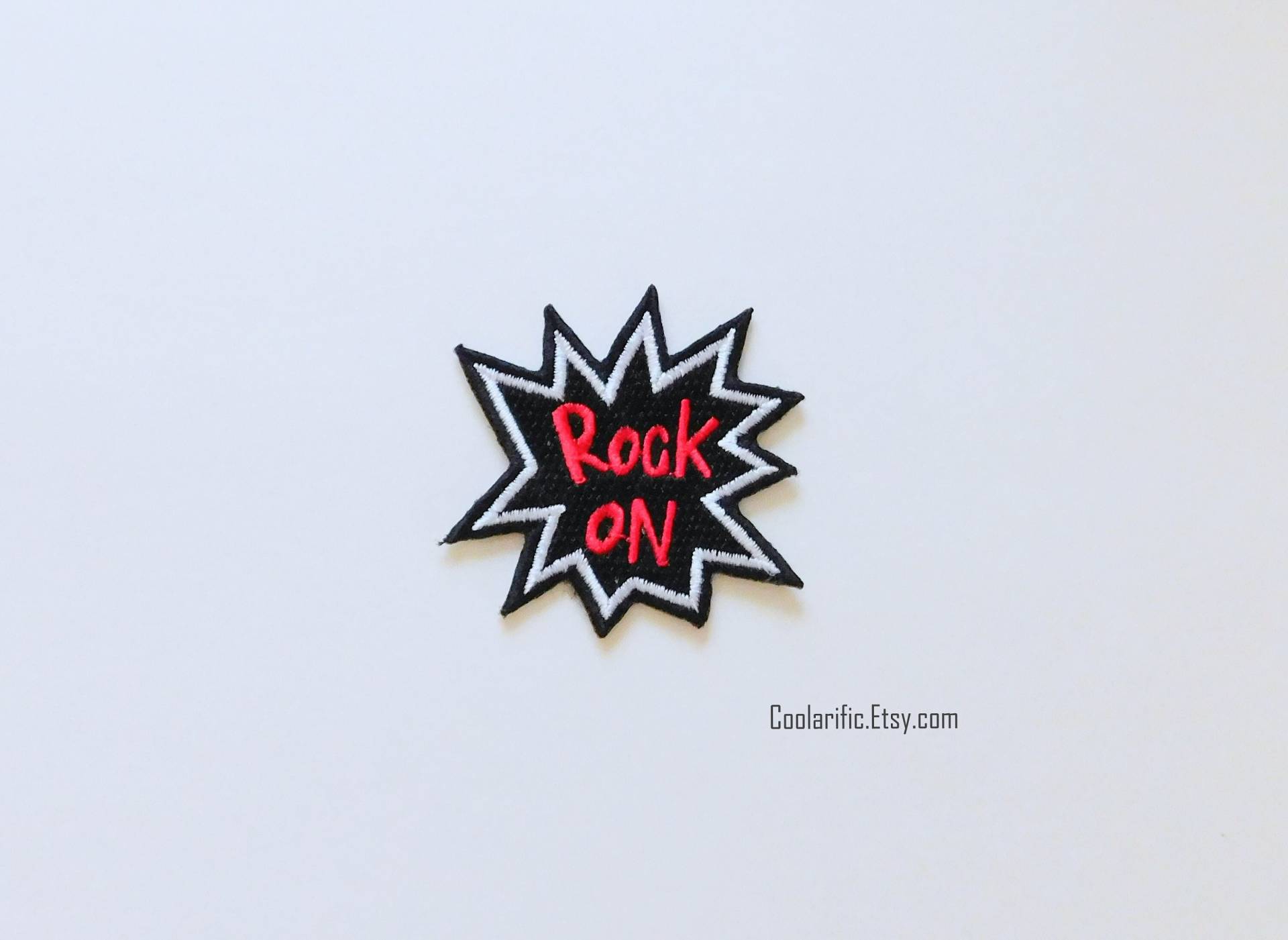Rock On Aufnäher Notenbild Zum Aufnähen von coolarific