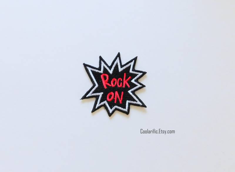 Rock On Aufnäher Notenbild Zum Aufnähen von coolarific