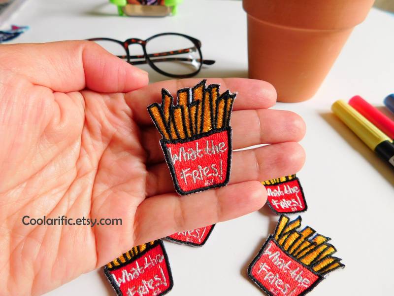 Was Für Pommes Aufkleber-Patch | Lustiger Kleben Sie Den Aufnäher Auf, Um Das Tagebuch Zu Dekorieren Kleiner Jeansjacke von coolarific