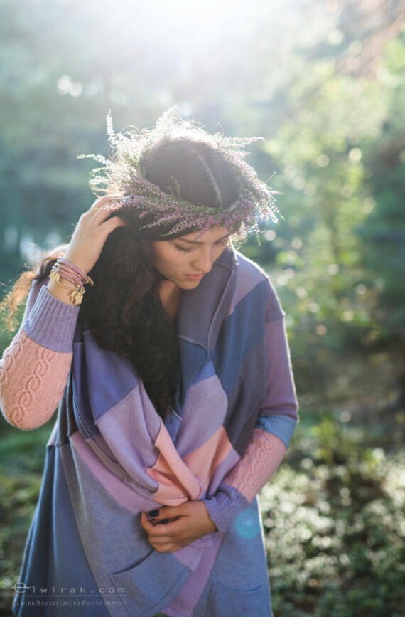 strickjacke Frau Forest Fairy Upcycled Kleidung Für Durch Coolawool Kaschmir-Mantel-strickjacke Bio-Kleidung 100% Kaschmir von coolawoola