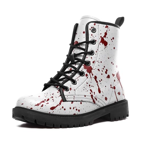 coolcustomize Damen-Kampfstiefel mit Blutspritzer-Design, Punk-Plateaustiefel mit blutigem Muster für Freizeitkleidung und Alltagsoutfits coolcustomize Damen-Kampfstiefel mit Blutspritzer-Design, Punk-Plateaustiefel mit blutigem Muster für Freizeitkleidung und Alltagsoutfits von coolcustomize