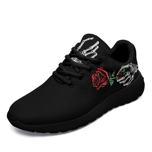 coolcustomize Damen-Laufschuhe mit einzigartigem Totenkopf-Rosen-Druck, rutschfest, athletisches Fitnessstudio, Training, Walking-Sneaker für Herren, Farbe 7, 13 Women/11 Men coolcustomize Damen-Laufschuhe mit einzigartigem Totenkopf-Rosen-Druck, rutschfest, athletisches Fitnessstudio, Training, Walking-Sneaker für Herren, Farbe 7, 13 Women/11 Men von coolcustomize