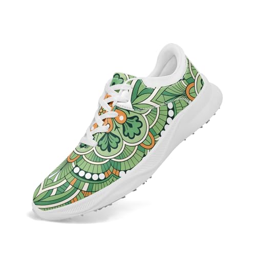 coolcustomize Herren & Damen Golfschuhe – Bunte Mandala-Prints – Atmungsaktive Spikeless Sneaker – Stilvoll & Bequem – Schnürschuhe für Golf & Freizeit von coolcustomize