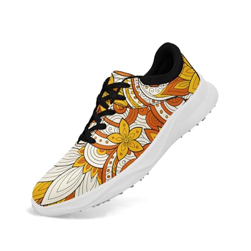 coolcustomize Herren & Damen Golfschuhe – Bunte Mandala-Prints – Atmungsaktive Spikeless Sneaker – Stilvoll & Bequem – Schnürschuhe für Golf & Freizeit von coolcustomize