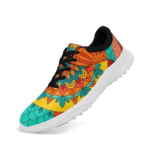 coolcustomize Herren & Damen Golfschuhe – Bunte Mandala-Prints – Atmungsaktive Spikeless Sneaker – Stilvoll & Bequem – Schnürschuhe für Golf & Freizeit coolcustomize Herren & Damen Golfschuhe – Bunte Mandala-Prints – Atmungsaktive Spikeless Sneaker – Stilvoll & Bequem – Schnürschuhe für Golf & Freizeit von coolcustomize