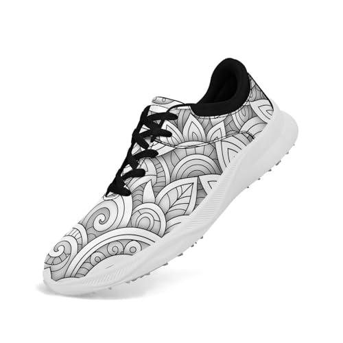 coolcustomize Herren & Damen Golfschuhe – Bunte Mandala-Prints – Atmungsaktive Spikeless Sneaker – Stilvoll & Bequem – Schnürschuhe für Golf & Freizeit von coolcustomize