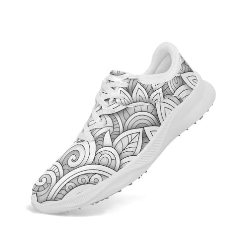 coolcustomize Herren & Damen Golfschuhe – Bunte Mandala-Prints – Atmungsaktive Spikeless Sneaker – Stilvoll & Bequem – Schnürschuhe für Golf & Freizeit von coolcustomize