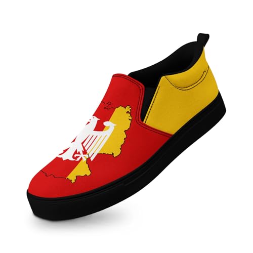 coolcustomize Slip-On Canvas Sneaker Herren & Damen, Deutschlandfarben Flaggen-Design leichte Freizeitschuhe Bequeme Unisex Slipper von coolcustomize