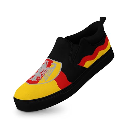 coolcustomize Slip-On Canvas Sneaker Herren & Damen, Deutschlandfarben Flaggen-Design leichte Freizeitschuhe Bequeme Unisex Slipper von coolcustomize