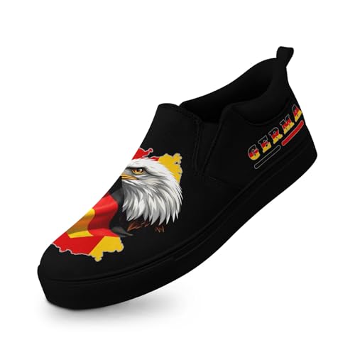 coolcustomize Slip-On Canvas Sneaker Herren & Damen, Deutschlandfarben Flaggen-Design leichte Freizeitschuhe Bequeme Unisex Slipper von coolcustomize