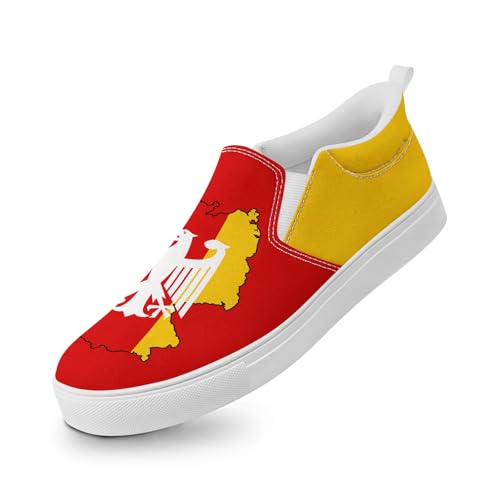 coolcustomize Slip-On Canvas Sneaker Herren & Damen, Deutschlandfarben Flaggen-Design leichte Freizeitschuhe Bequeme Unisex Slipper von coolcustomize