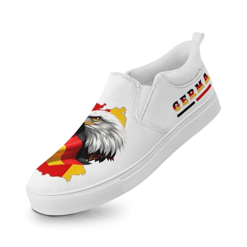coolcustomize Slip-On Canvas Sneaker Herren & Damen, Deutschlandfarben Flaggen-Design leichte Freizeitschuhe Bequeme Unisex Slipper von coolcustomize